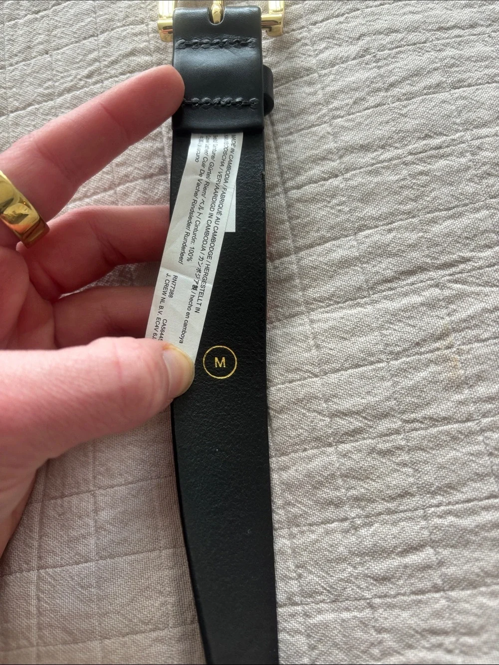 SOLD J. Crew Classic Belt in Italian Leather in Black Size M - Picture 6 of 6